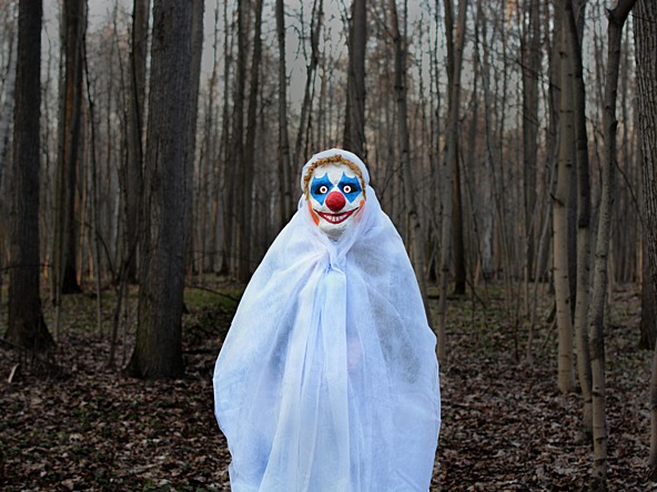 Scary clown in woods_Crop